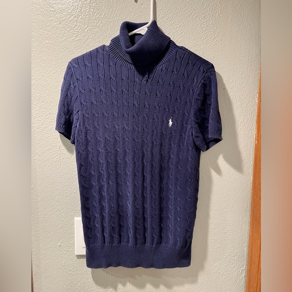 Ralph Lauren Sweaters - Ralph Lauren Dark Blue Turtleneck Cable Knit Top Size XL
